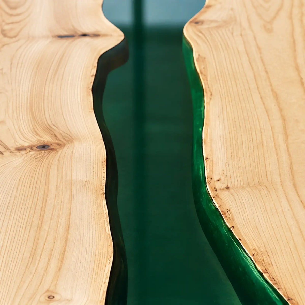 Custom Ash Green Epoxy Resin Patio Coffee Table | ECT-422