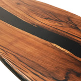 Elite Live - Edge Black Walnut Dining Table with Black Resin Inlay 144‘’L×42''W, EIT-11
