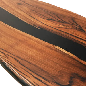 Elite Live - Edge Black Walnut Dining Table with Black Resin Inlay 144‘’L×42''W, EIT-11