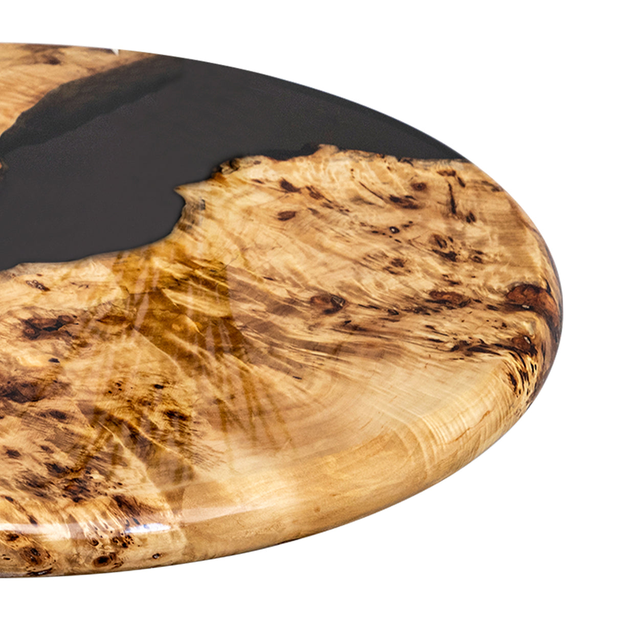 Elite Artistic Poplar Wood & Black Transparent Epoxy Resin Coffee Round Table ECT-173