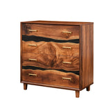 Elite Walnut Black Resin Gold-Accent 8-Drawer Dresser ECD-06