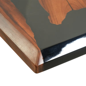 Elite Bevel - Edge Walnut Dining Table with Irregular Black Resin 72.05''L×30.31''W, EIT-36