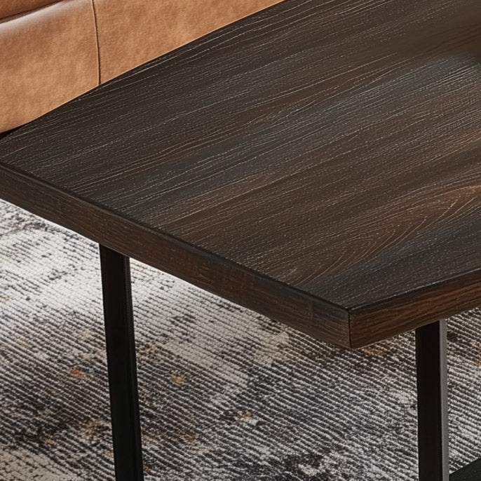 Elite Black Walnut Boat-Shaped Tapered Edge Solid Wood Coffee Table EWT-36