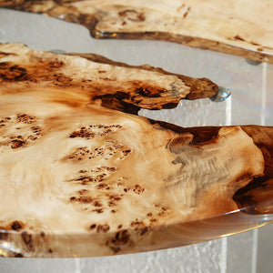 Elite 39.37" Diameter Round Poplar Table with Clear Resin Inlay EIT-41