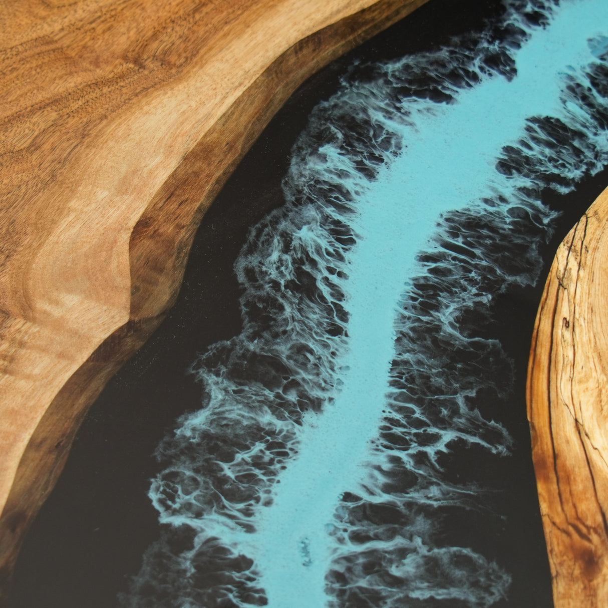 Elite Custom Black Walnut Resin Dining & Conference Table with Turquoise Resin Swirls ECT-89