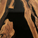 Elite Live - Edge Walnut Dining Table with Sleek Black Resin Inlay ECT-242