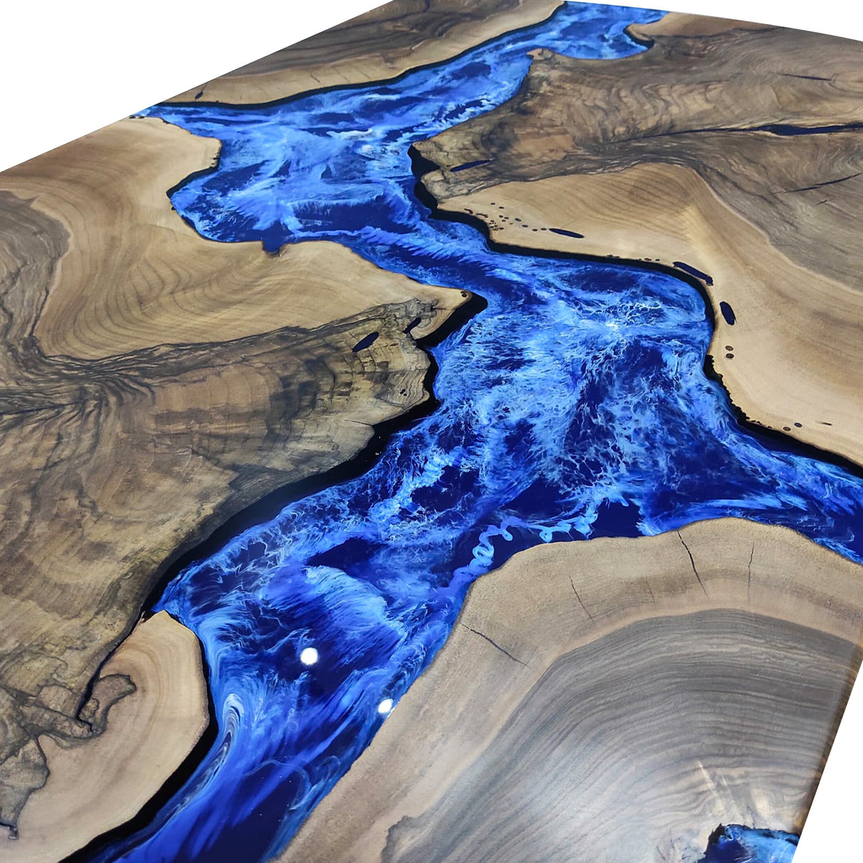 Elite Natural Olive Wood with Blue River Epoxy Resin Dining Table ECT-212