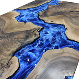 Elite Natural Olive Wood with Blue River Epoxy Resin Dining Table ECT-212
