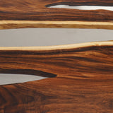 Elite Custom Dining Room Walnut Wood Table with Transparent Resin ECT-115