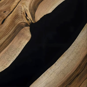 Custom Black Walnut Epoxy Resin Round Coffee Table ECT-118