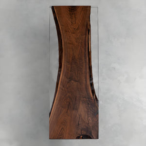 Elite Black Walnut Straight Edges Clear Epoxy Dining Table 33.46"Wx92.51"L, EIT-30