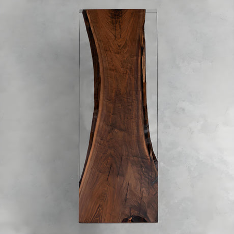 Elite Black Walnut Straight Edges Clear Epoxy Dining Table 33.46"Wx92.51"L, EIT-30