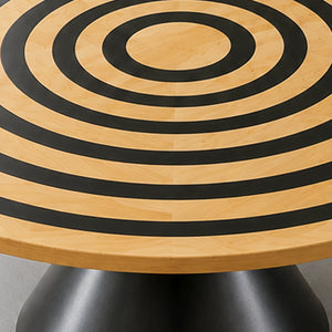 Ash Black Epoxy Ring Round Dining Table | ECT-385
