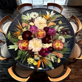 Elite Black Resin Coffee Round Table with Embeded Dried Flower  ECT-201
