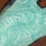 Elite Black Walnut Wood with Mint Green Epoxy Resin Dining Table ECT-178