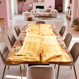 Custom Epoxy Poplar Art Flowers Coffee Table ECT-54