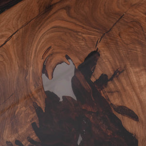 Elite Straight Live - Edge Black Walnut Dining Table with Transparent Resin 170.08''L×59.84''W, EIT-22
