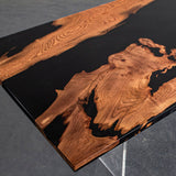 Elite Olive Wood & Black Resin River - Style Dining & Conference Table ECT-213