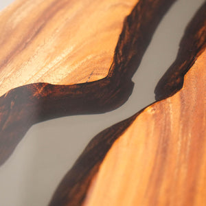 Elite Straight - Edge Walnut Dining Table with Semi - Transparent Black Resin 108"L×42"W, EIT-14