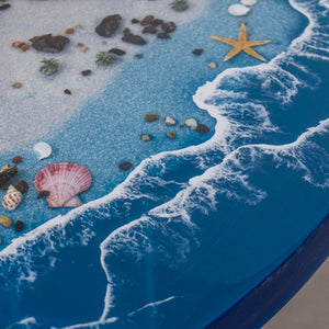 Elite 47.05" Diameter Round Walnut Table with Ocean - Resin Inlay EIT-40