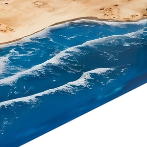 Poplar Ocean Waterfall Epoxy Resin Dining Table | ECT-384