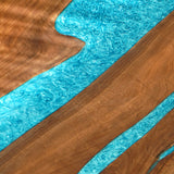 Elite Black Walnut Dining Table with Glazed Blue Epoxy Resin ECT-79