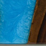 Elite Straight - Edge Walnut Dining Table with Blue Resin Inlay 96.06‘’L×42.13''W, EIT-02