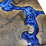 Elite Natural Olive Wood with Blue River Epoxy Resin Dining Table ECT-212
