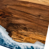 Elite Walnut Wood & Blue Ocean - Wave Epoxy Resin Dining Table ECT-12