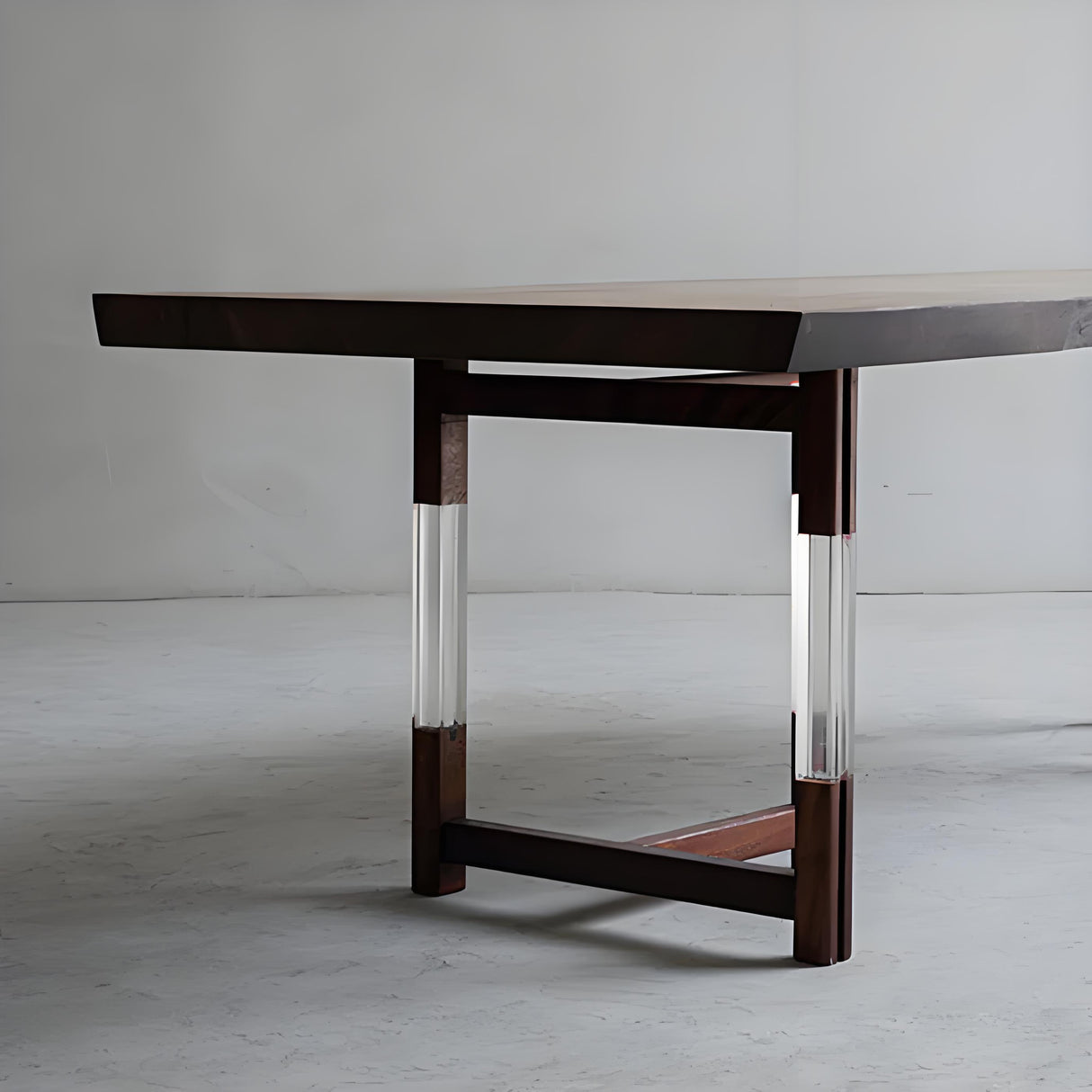 Wood and Acrylic T-Shaped Table Legs One-Pair ETL-26