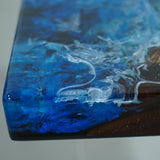 Elite White - Skinned Walnut Wood with Dreamy Galaxy Blue Epoxy Dining Table ECT-179