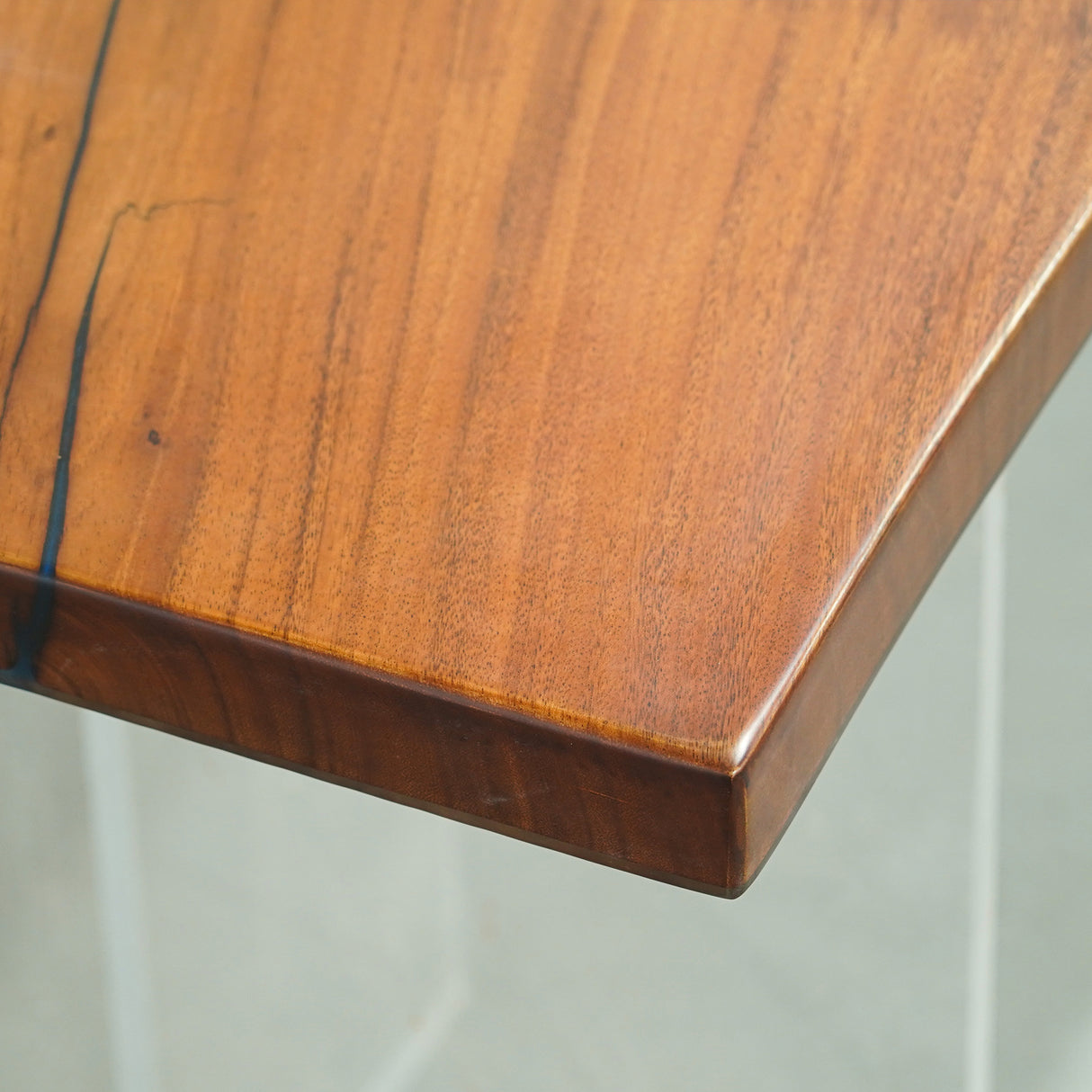 Elite Custom Resin Walnut Wood Table with Blue Resin Inlay ECT-111