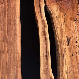 Elite Black Walnut with Natural Wormholes and Black Epoxy Dining and Conference Table ECT-167