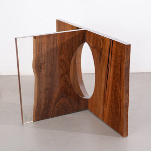 Elite Straight Live - Edge Black Walnut Dining Table with Transparent Resin 170.08''L×59.84''W, EIT-22