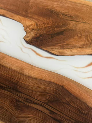 Elite Straight - Edge Black Walnut Conference Table with White Resin Inlay ECT-273