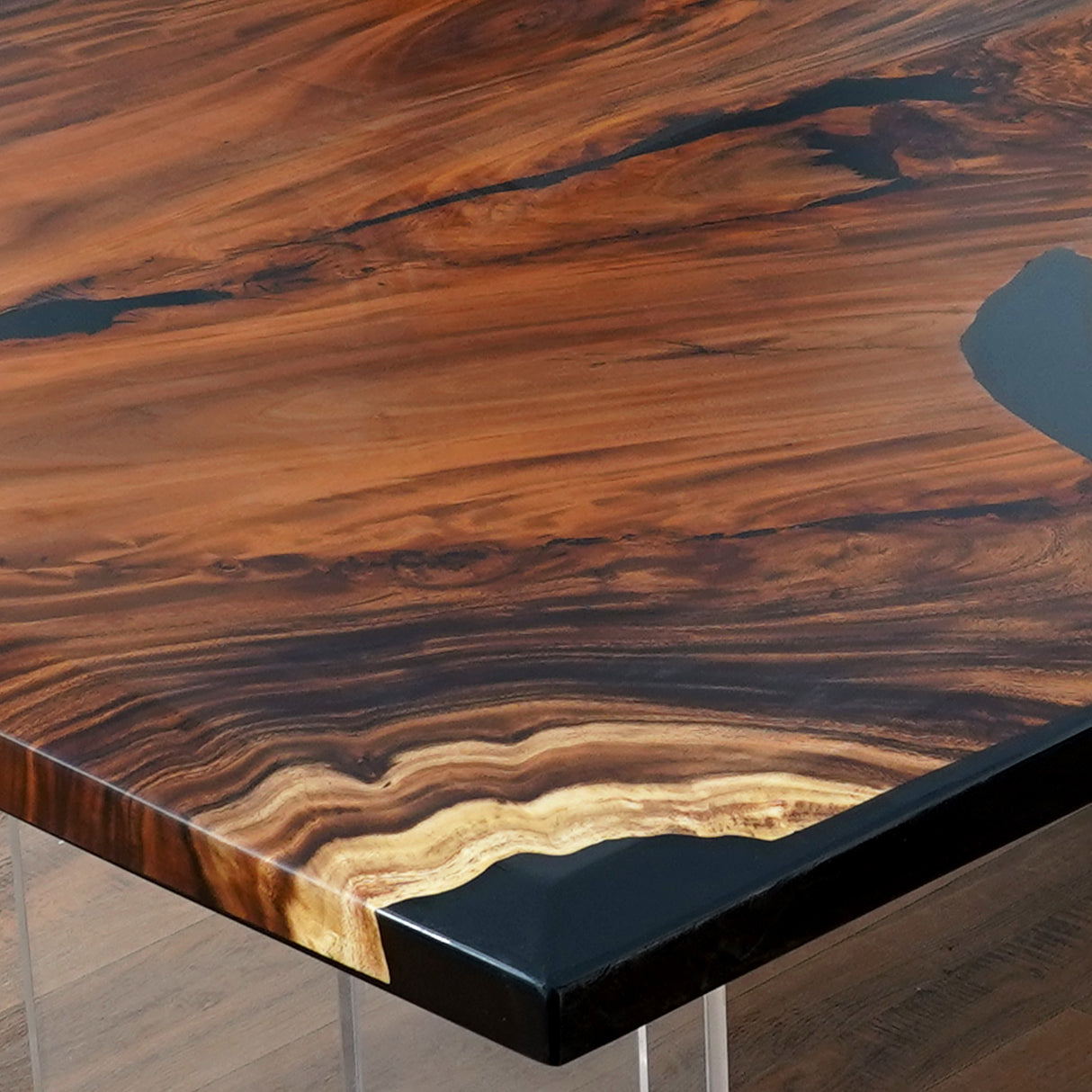 Elite Custom Walnut Wood with Black Epoxy River Dining & Conference Table ECT-98
