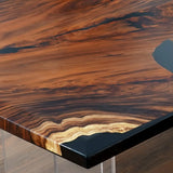 Elite Custom Walnut Wood with Black Epoxy River Dining & Conference Table ECT-98