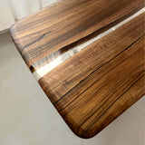 Elite Two-Piece Black Walnut & Transparent Epoxy Resin Dining Table ECT-159
