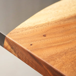 Elite Straight - Edge Walnut Dining Table with Semi - Transparent Black Resin 108"L×42"W, EIT-14