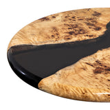 Elite Artistic Poplar Wood & Black Transparent Epoxy Resin Coffee Round Table ECT-173