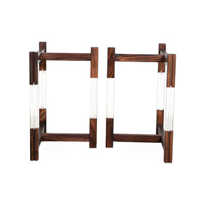 Wood and Acrylic T-Shaped Table Legs One-Pair ETL-26