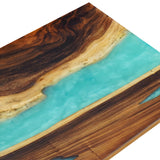 Elite Custom Walnut Resin Dining Table with Turquoise Resin Vein ECT-86