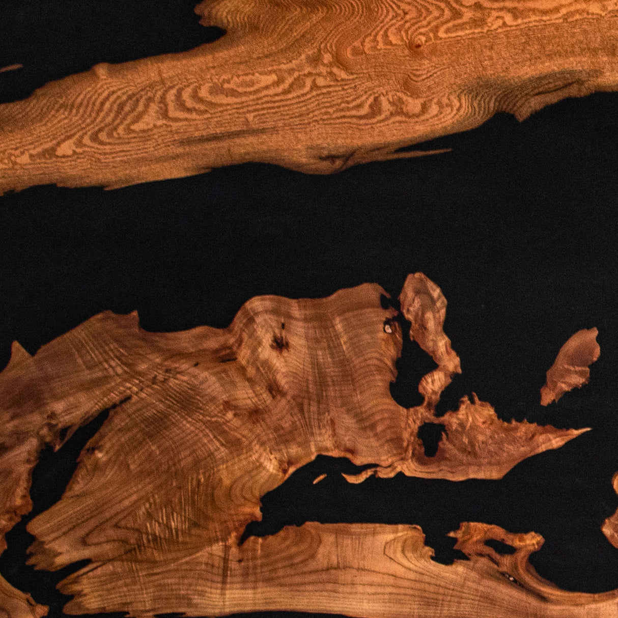 Elite Olive Wood & Black Resin River - Style Dining & Conference Table ECT-213