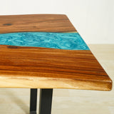 Elite Custom Unique Walnut Sleek Wood Live Edge Epoxy Conference Table ECT-105