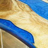 Elite Custom Solid Walnut Dining Room Table with Blue Resin ECT-91