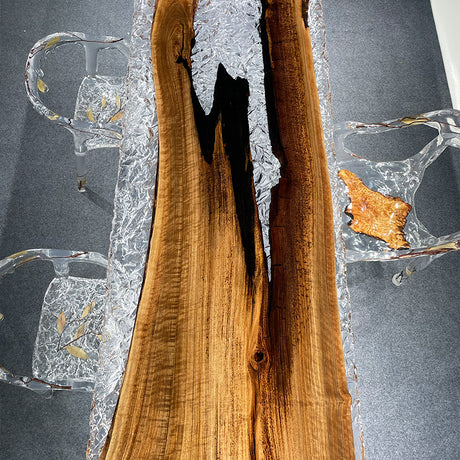 Black Walnut Table, Live Edge Table, Black Epoxy Table