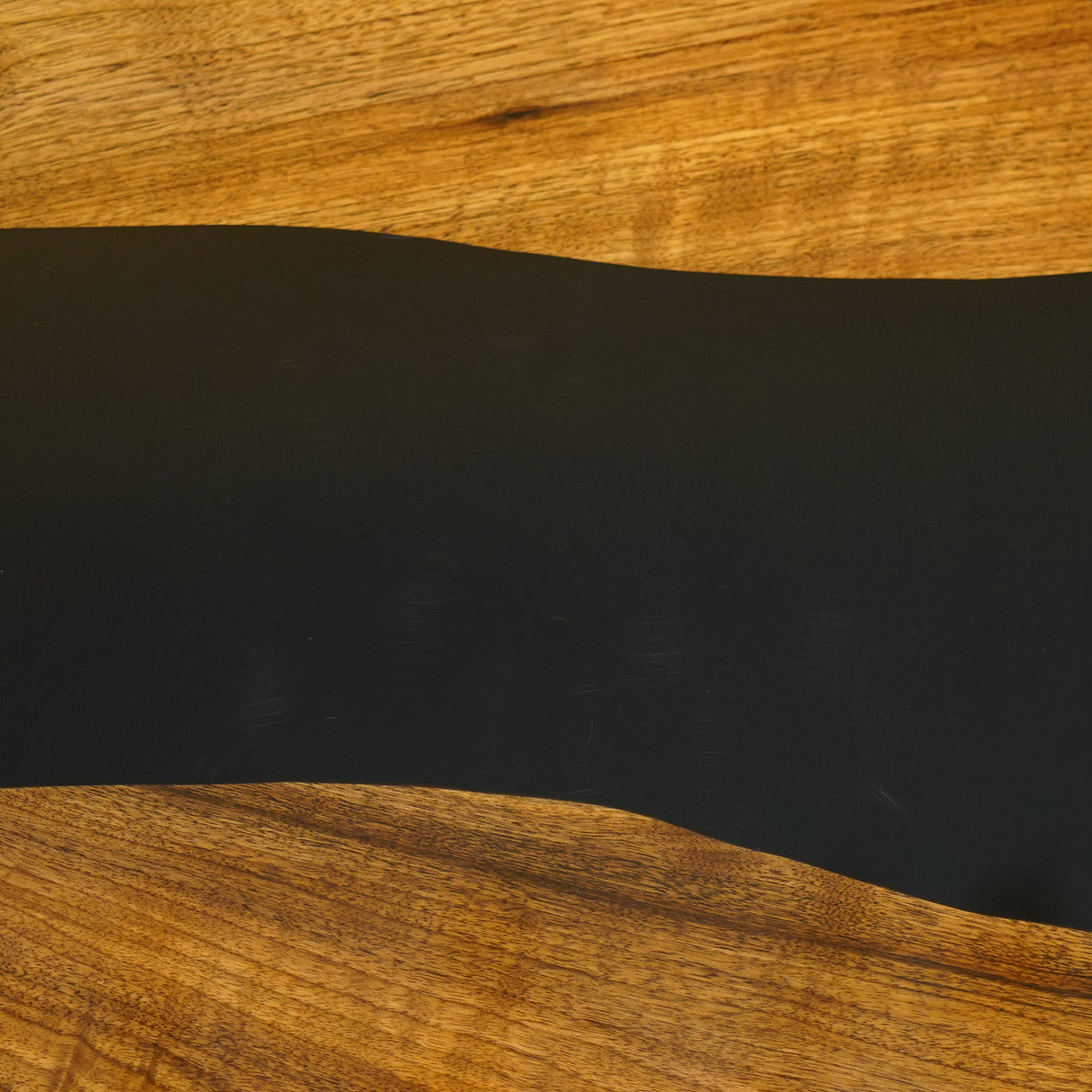 Black Resin Inlay on Wooden Tabletop