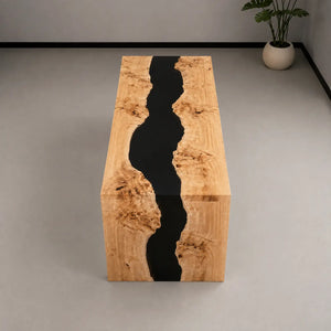 Custom Poplar Black Epoxy Resin Conference Table | ECT-396