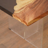 Custom Olive Wood Epoxy Resin River Dining  Table