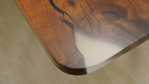 In-Stock Walnut Peacock Blue Epoxy Resin Table 42.1" × 96.1"